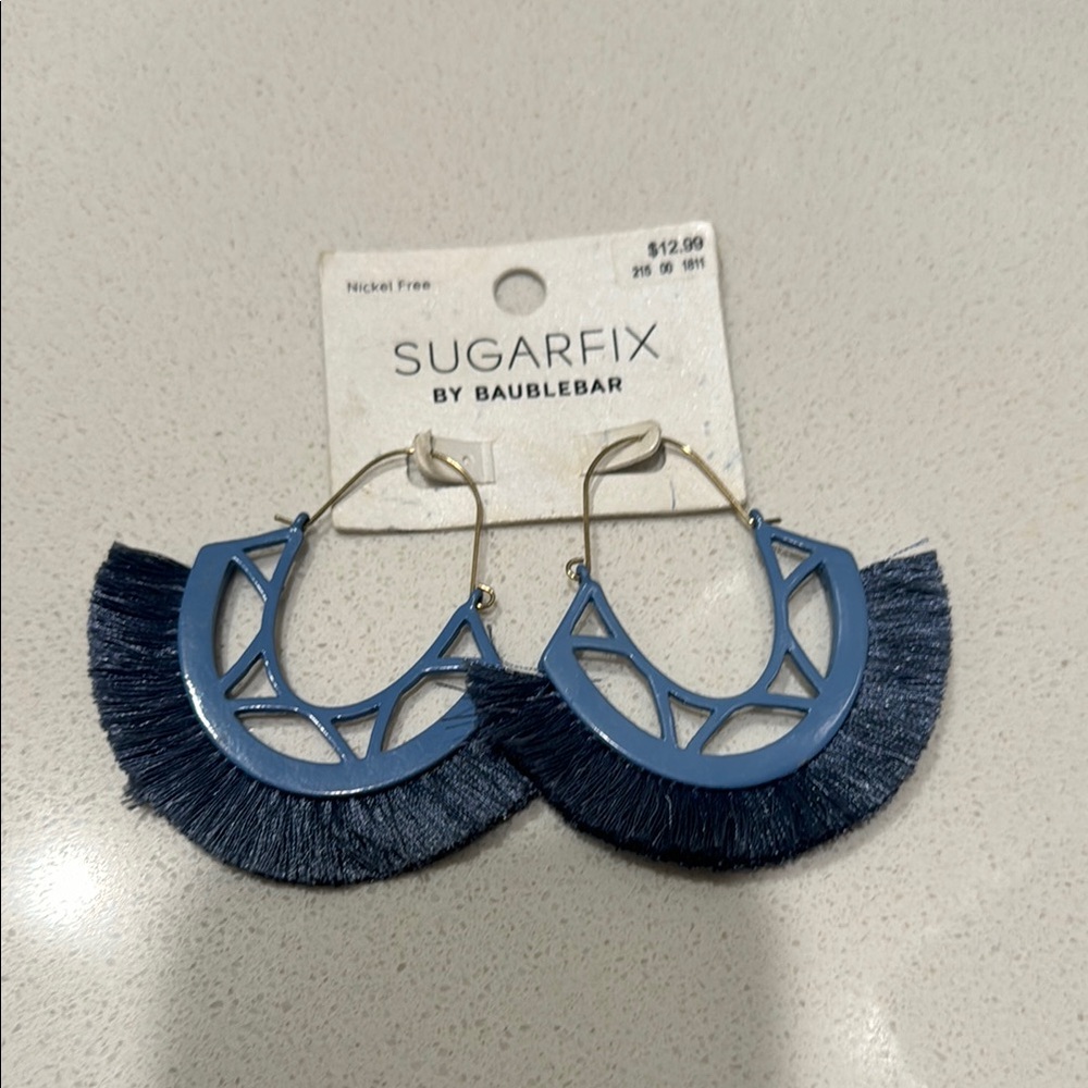 Sugarfix by BaubleBar Blue Fringe Earrings